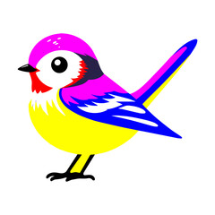 a colorful cute wagtail vector Art & Illustration