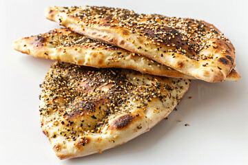 a plate of bread with sesame seeds on it