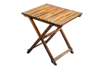 Folding table isolated on transparent background