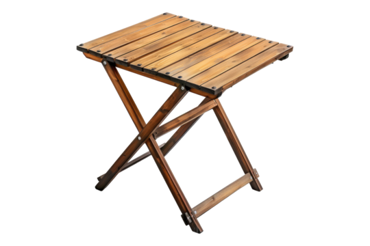 Folding table isolated on transparent background