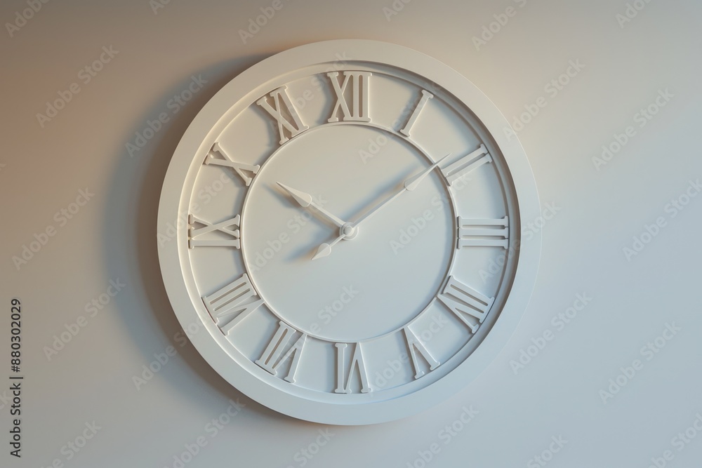 Aufkleber a simple analog clock with roman numerals on a white background, suitable for use in designs related