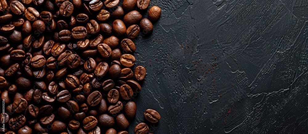 Leinwandbilder coffee beans roasted to perfection can be utilized as a backdrop for a copy space image.