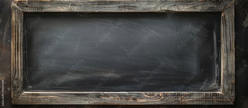 Poster a vintage chalkboard texture featuring an old wooden frame perfect for design projects with a copy s