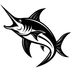 Marlin fish vector art illustration