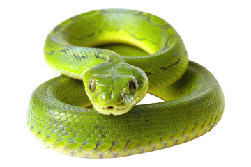 Green snake isolated on transparent background