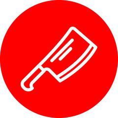 Cleaver Vector Line White Circle Red