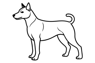 A Japanese dog vector line art illustration design