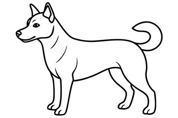A Japanese dog vector line art illustration design