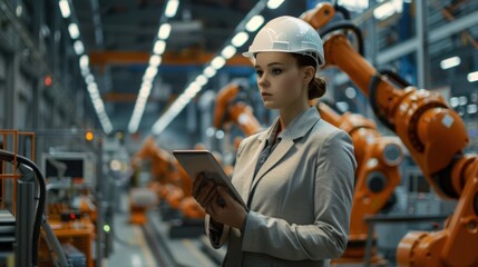 The engineer in the factory