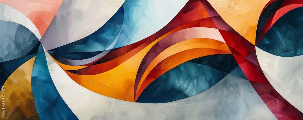 Aufkleber a series of geometric shapes overlapping and intersecting, creating a sense of movement and dynamism