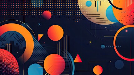 Obraz premium Modern geometric design with bold shapes and vibrant colors