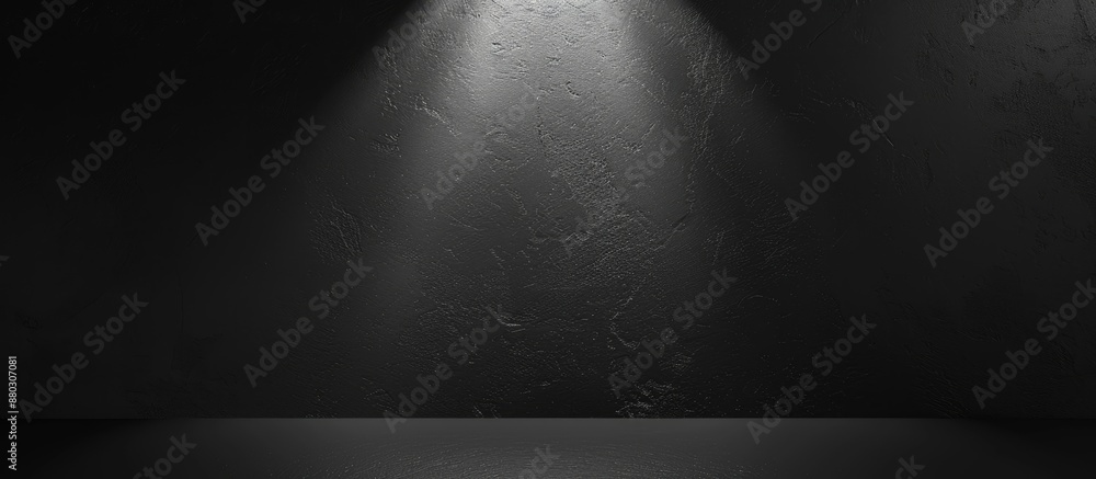 Poster abstract black textured backdrop illuminated by a spotlight in copy space image.