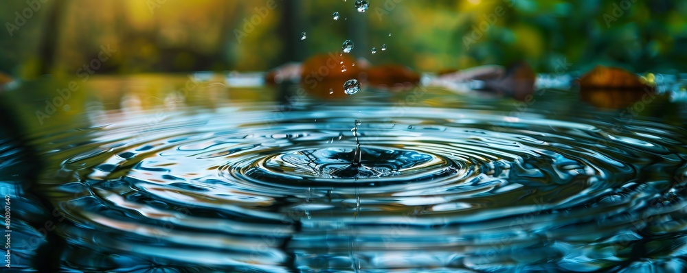 Poster Ripples in water creating a calming pattern