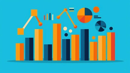 Business data visualization timeline icons for abstract background template. Modern digital marketing presentation chart.