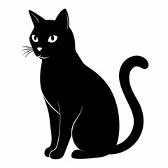a black silhouette of a cat
