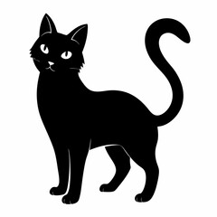 a black silhouette of a cat