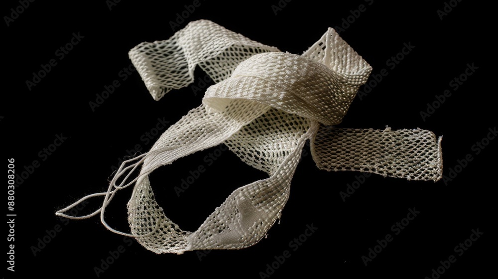 Poster close-up of a ribbon against a dark background, ideal for use in designs or as a placeholder