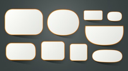 Collection of white speech bubbles on a gray background. Vector illustration for decorative design.