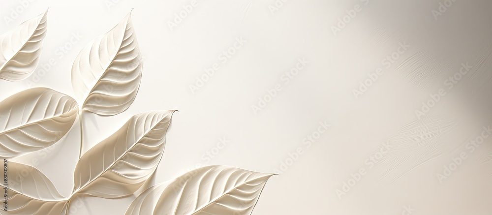 Aufkleber white textured background featuring an organic leaf's shadow overlay effect is perfect for enhancing