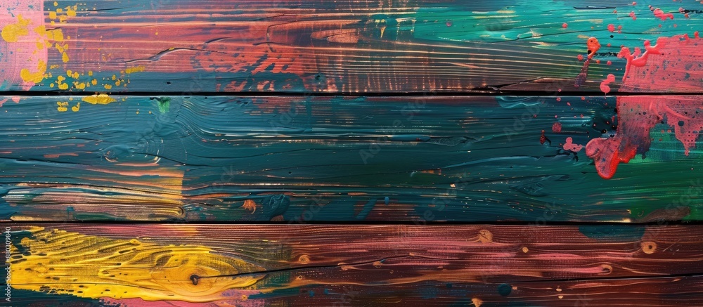 Poster wooden background with paint strokes for a copy space image
