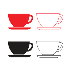 Cup outline, cup vector