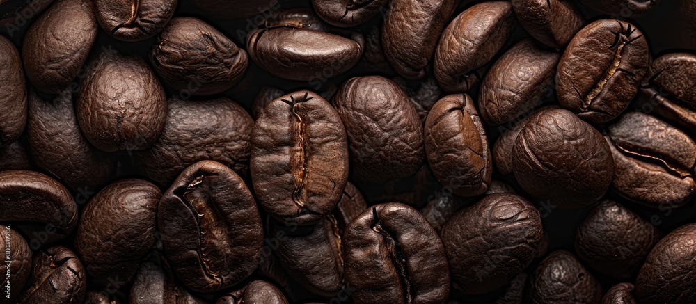 Aufkleber coffee beans captured in a close-up copy space image.