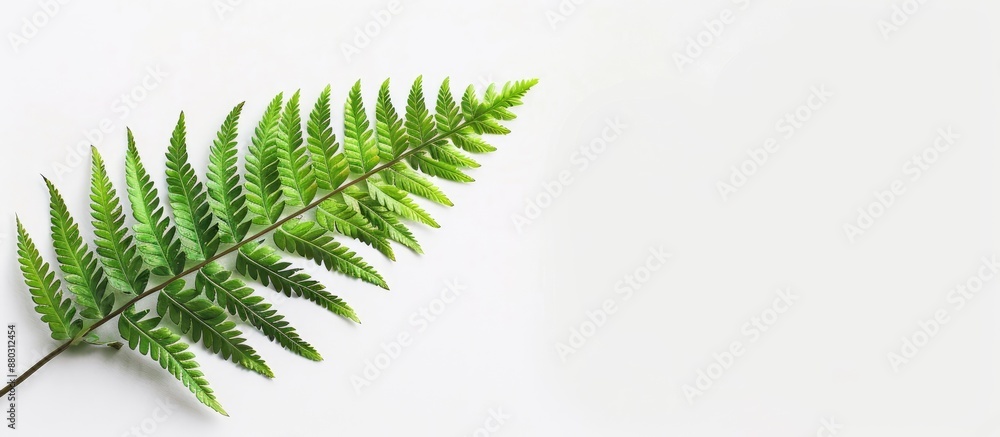 Poster image of a fern leaf on a blank white background featuring ample space for adding text or graphic el