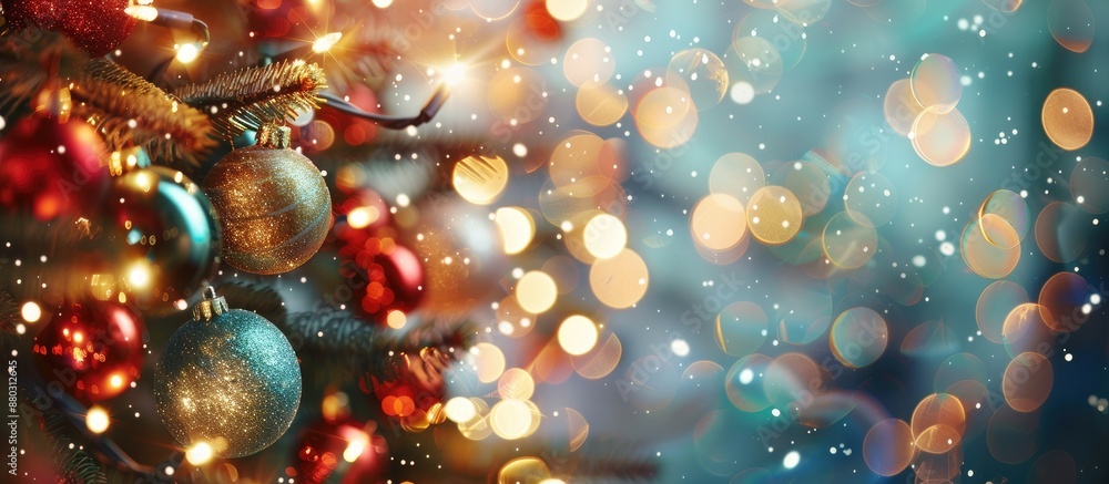 Poster festive decorations for christmas and new year holidays featuring a stunning array of ornaments and 