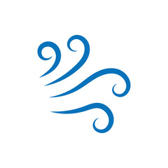 Wind vector icon. Puff of wind vector icon, air blow symbol. Simple illustration of wind vector icon for web. Vector illustration. Eps file 101.