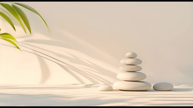 A white stone pyramid is sitting on a white background. The pyramid is surrounded by a shadow, which adds a sense of depth and dimension to the image. Scene is serene and peaceful, as the pyramid