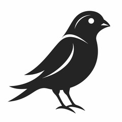 Sparrow silhouette vector icon illustration with a white background.
