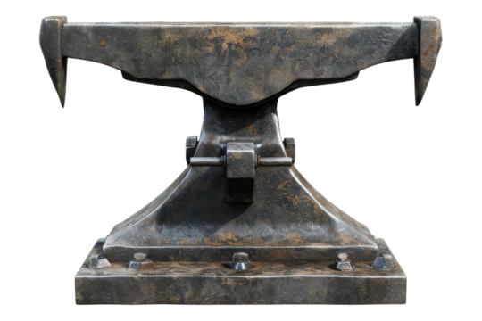 Old anvil isolated on transparent background