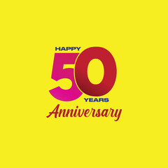 A moden vector illustration of Happy 50 years anniversary template design background