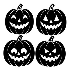 Halloween pumpkin silhouette set