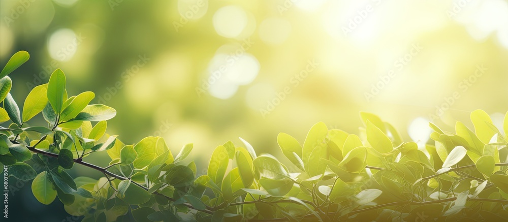Leinwandbilder image featuring blurred foliage and sunlight ideal for text or ads with copy space image.