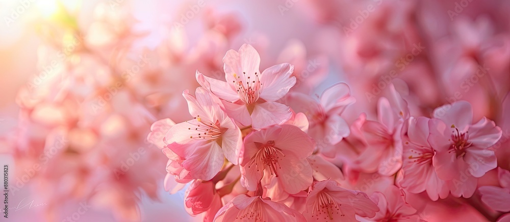 Poster sakura and cherry blossom are terms used interchangeably with 'copy space image.'