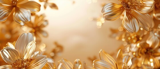 art gold flowers frame background perfect for luxury and floral-themed designs and decorations