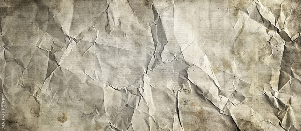 Poster old vintage gray paper with a rough, creased texture resembling an old newspaper, giving a grunge vi