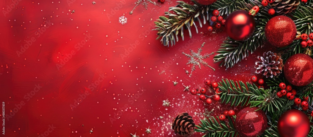 Poster Border design featuring festive Christmas elements with copy space image.