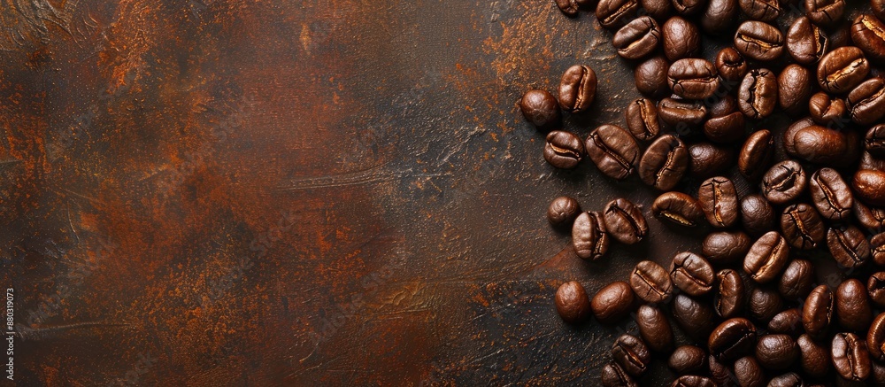 Aufkleber Coffee beans roasted to perfection can be utilized as a backdrop for a copy space image.