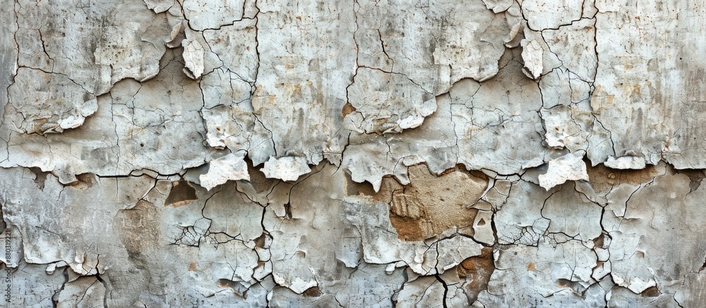 Poster high-resolution texture background for design with an aged concrete wall showing cracked and peeling