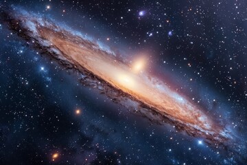 Obraz premium A Spiral Galaxy in the Vastness of Space