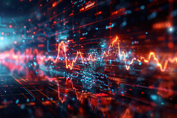 Obraz premium Develop a visualization of the heartbeat of technology