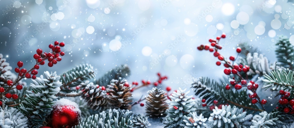 Aufkleber background for christmas with decorations and winter theme, suitable for adding text or images (copy