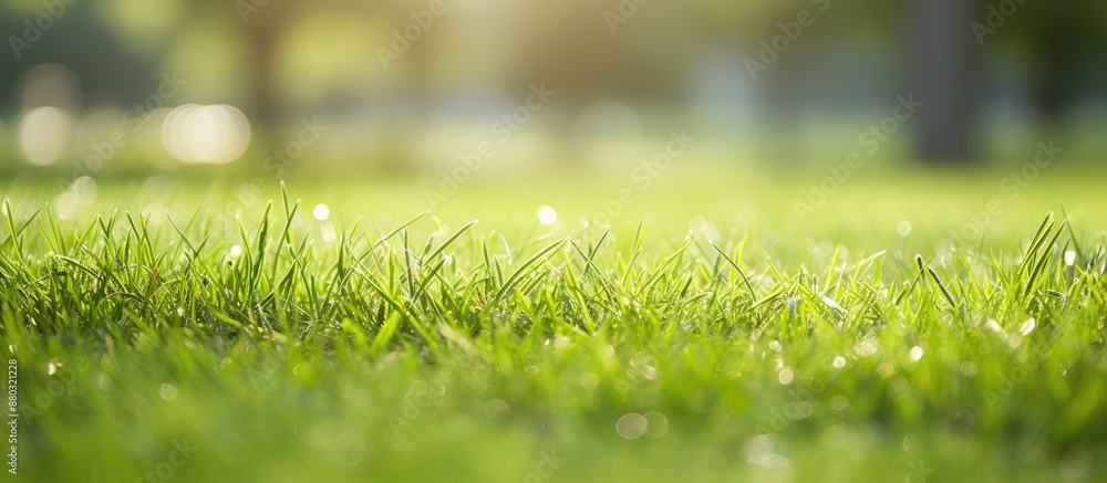Poster Lush green grass in a natural setting with copy space image available.