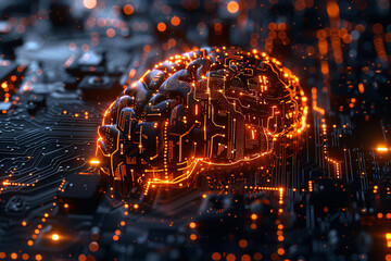 Conceptual digital brain made of circuits and light