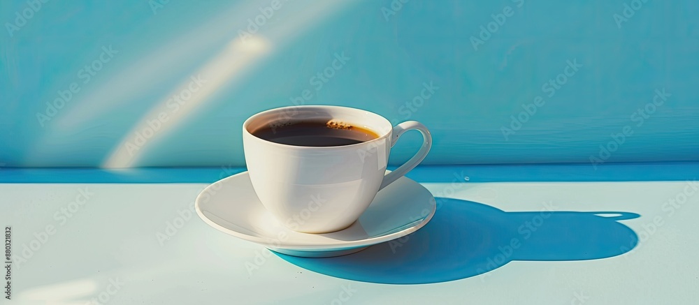 Leinwandbilder still life composition of a cup of coffee with a serene vibe, featuring a clean backdrop suitable fo