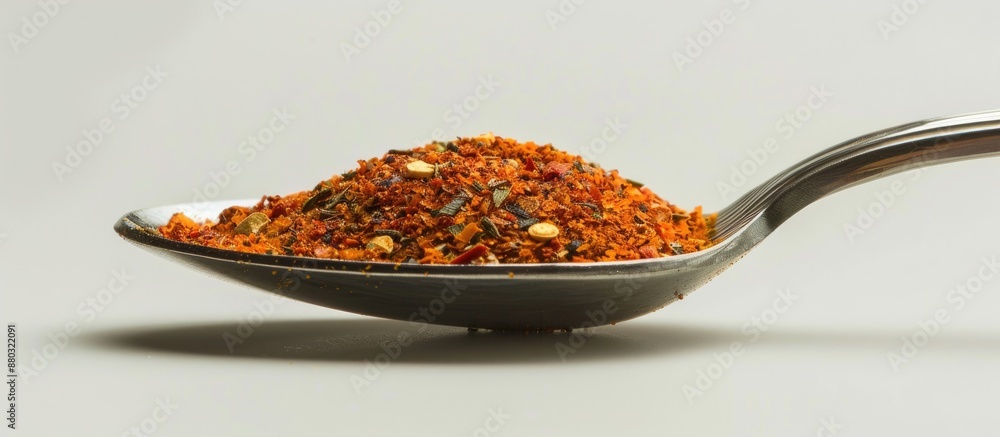 Aufkleber a spoon displaying cajun seasoning against a blank background for a copy space image.