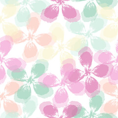 Vector illustration of watercolor textured abstract art textile flower design