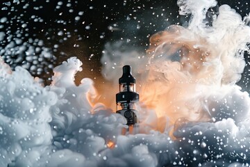 Obraz premium Exploded E-Cigarette Showing Battery Risk and Safety Hazard.